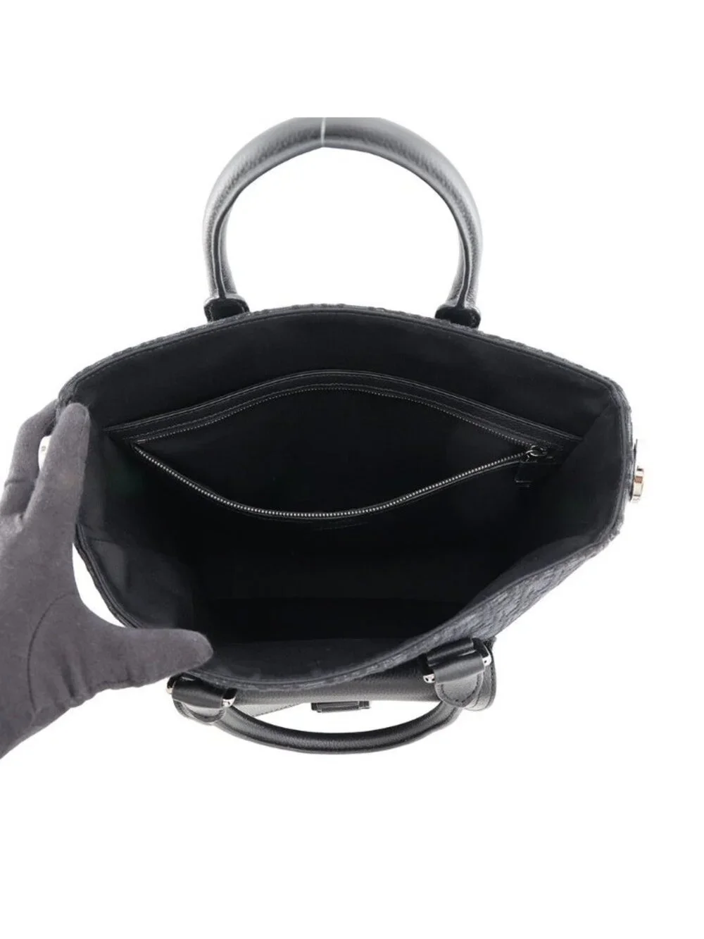 Dior Tote Bag Oblique Jacquard Saddle Trotter Black 2-Way